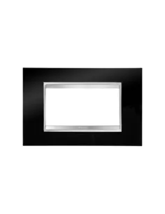 Gewiss lux plate 4 places black toner gw16204tn chorus